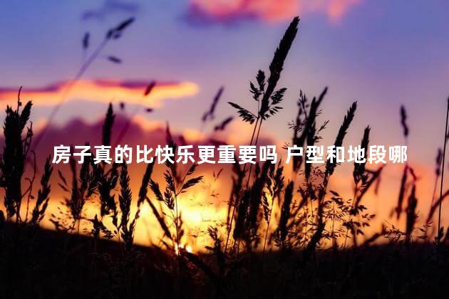 房子真的比快乐更重要吗 户型和地段哪个更重要